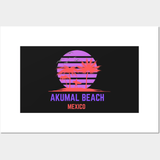 Akumal Beach Mexico Sunset Posters and Art